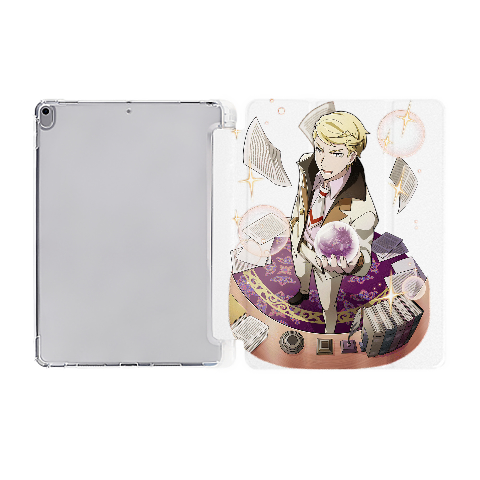 （画像用） 文豪ストレイドッグス Bungo Stray Dogs IPad ケース ペン収納付き 三つ折りスタンド PUレザー×シリコン 対応機種9.5/10.5/10.9インチ